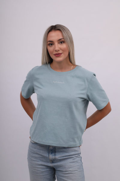 T-SHIRT MINIMALISTA CROPPED MENTA